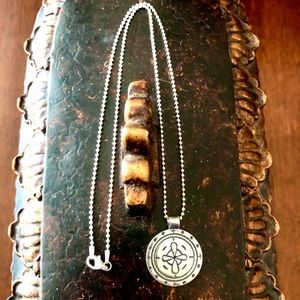 Round Disk Sterling Silver Pendant with Chain